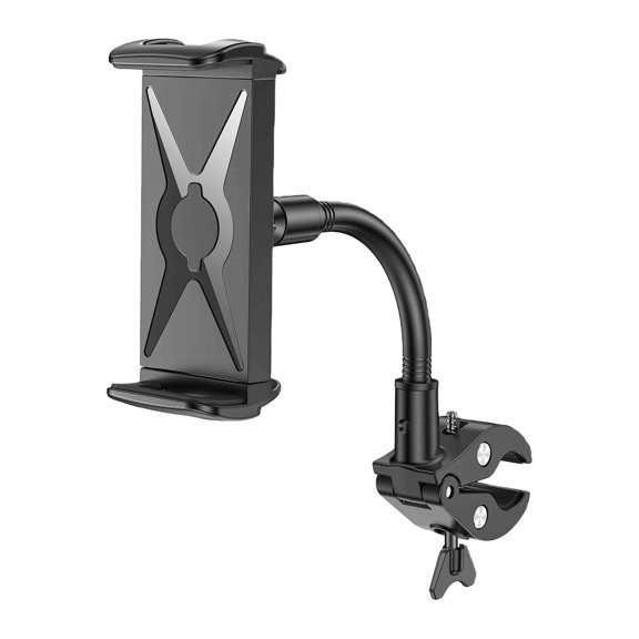 Clamp Holder for Cellphone Tablet Exercise Bike Phone Mount Easy Install Gooseneck Rotating Holder Bracket