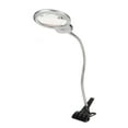 Clamp Magnifying Glass 2X and 6X Dual Lens Flexible Hose 2 LEDs Clip On Magnifier with Light
