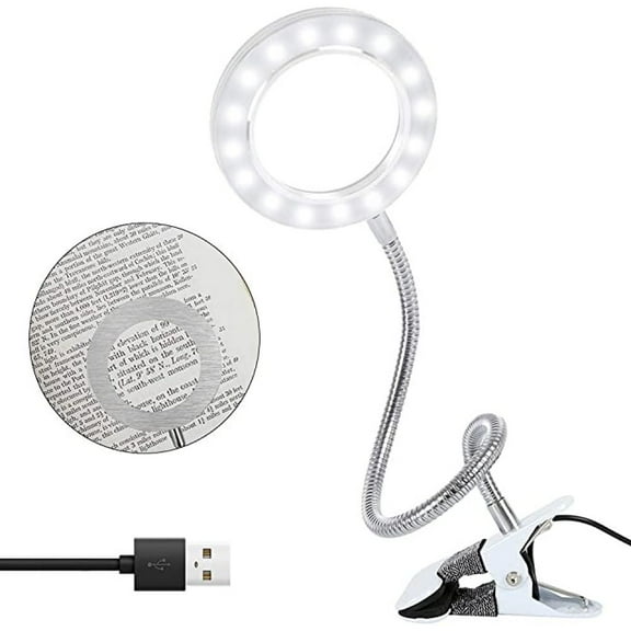 Clamp Magnifying Glass Lamp, 4.5W Led Lights With Optical Glass Lens, Scratch-free Clips & 360 Flexible Gooseneck For Craftsmanship And Professional Work
