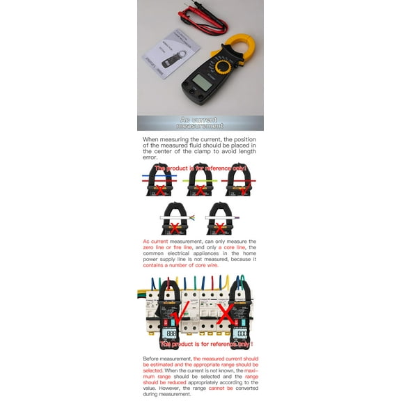 Clamp Meter,Fire Wire Identification Voltmeter Diode Resistance Clamp Meter Handheld Diode Resistance Fire Meter Handheld Qinquan Xibany
