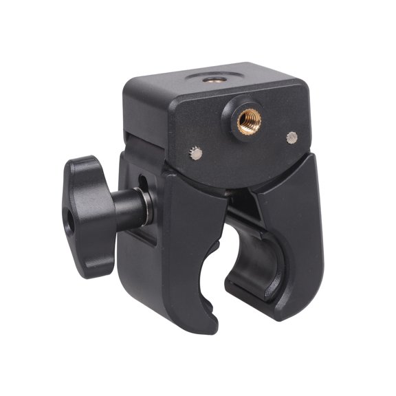 Clamp Mount Double 1/4 Female Thread For Action Cameras Smartphones Tablets On Round Tubes From 15mm To 50mm Diameter