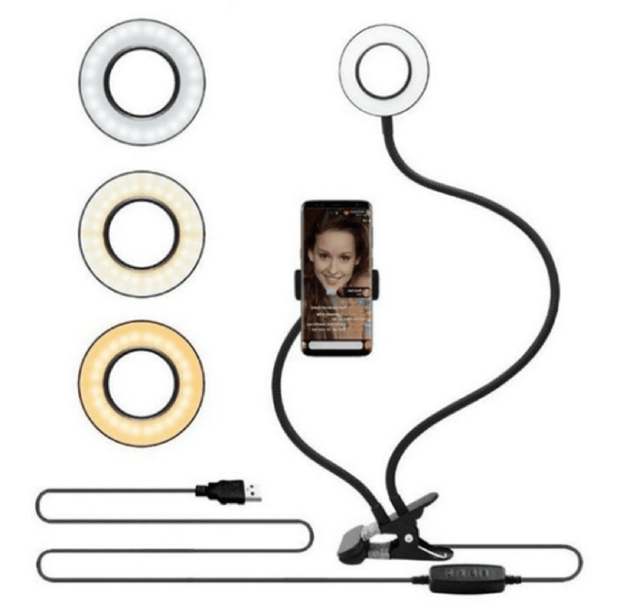 Clamp-On LED Ring Light with Adjustable Stand – Ideal for Streaming ...