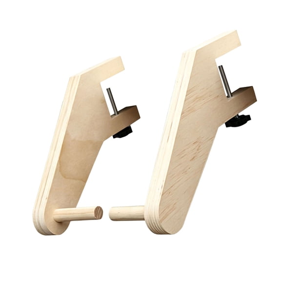 Clamp On Paper Roll Holder, Wooden Under Shelf Tissue Rack, 10.83 x 3.54 in Adjustable Storage Holder for Bathroom Kitchen Guest Bath
