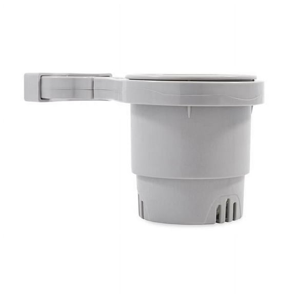 Clamp-On Rail Mounted Cup Holder, Grey - Small for Up to 1.25 in. Rail