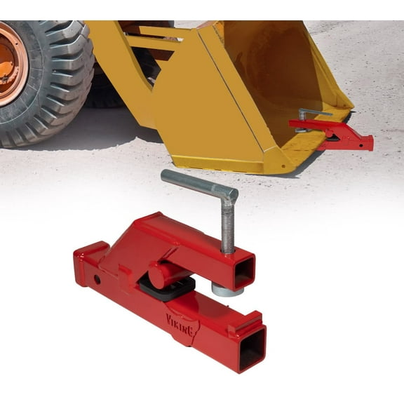 Clamp On Trailer Hitch for Tractor Bucket - 2" Ball Hitch Receiver - Tractor Mount Adapter Compatible with Deere Bobcat Tractor Bucket