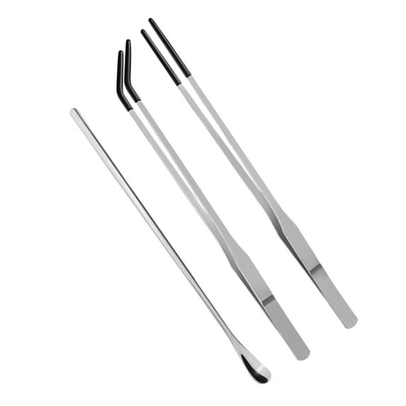 Clamp Reptiles Tweezers with AntiCorrosion Black Coated Tip for Easy Feeding Long Spoon Set