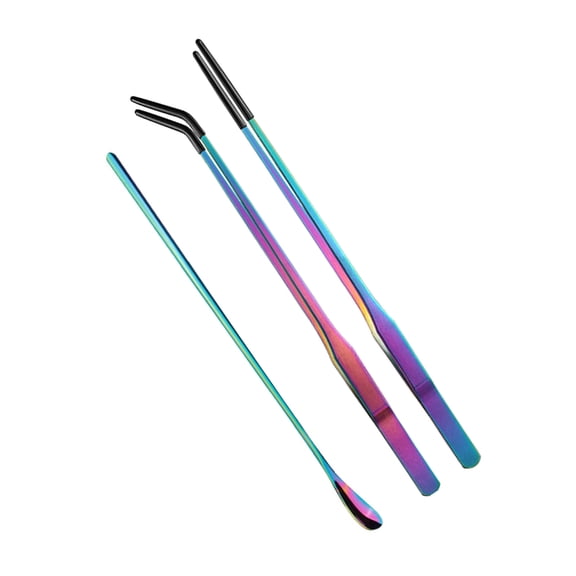 Clamp Reptiles Tweezers with AntiCorrosion Black Coated Tip for Easy Feeding Long Spoon Set