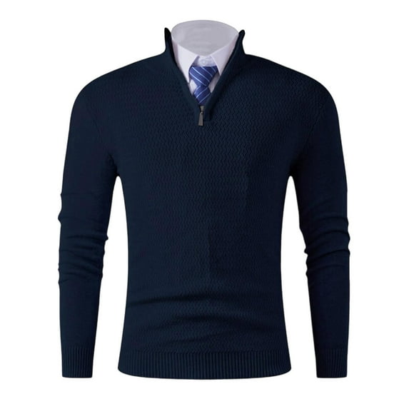 Clamp Two Pieces Velvet Knit Sweater for Mens,Men Bussiness Lapel Shirts with Tie Warm Comfort Knit Sweater Shirt Long Sleeve Velvet Knit Sweatshirt with Quarter Zip