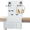 thumbnail image 1 of Clamp-on Desk Pegboard,Desk Side Storage,Steel Privacy Panel,No Drill Side Desk Organizer with Pen Holder,Table Side Organizer Laptop Holder for Office and Home (White), 1 of 12