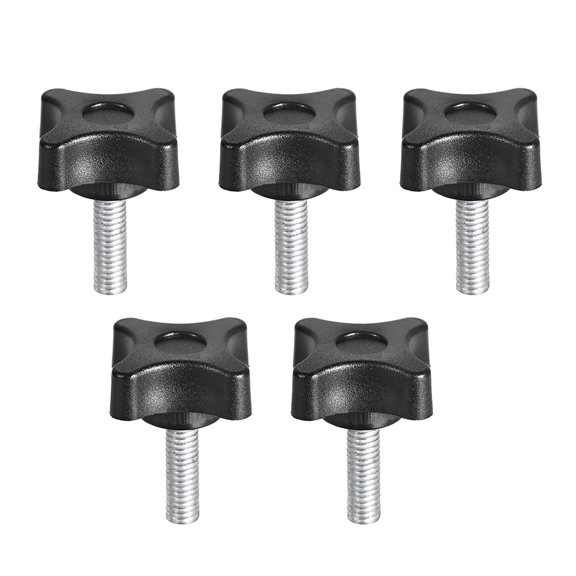 Clamping Handle Screw Knobs Handle M6 x 20mm Threaded Plastic Metal 5 pcs