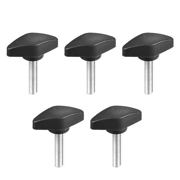 Clamping Handle Screw Knobs Handle M6 x 30mm Threaded T-Shape 5 pcs