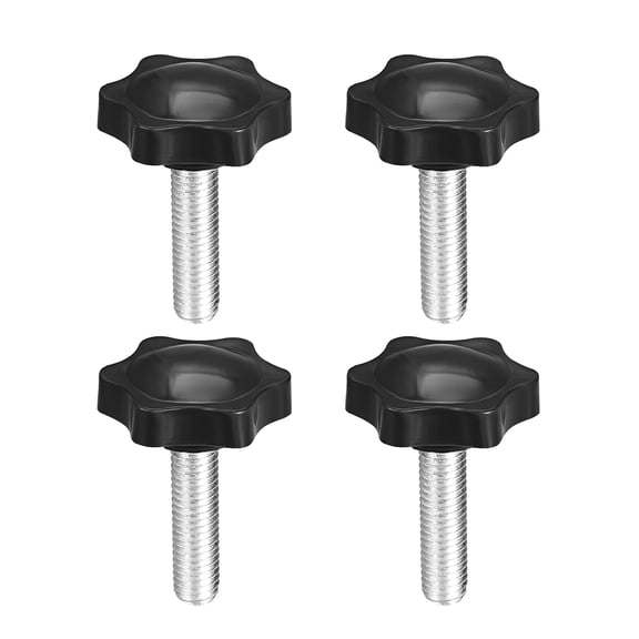 Clamping Screw Knob , 47mm Dia Plum Hex Shaped Grips Star Knob M8 x 30mm Male Thread 4pcs