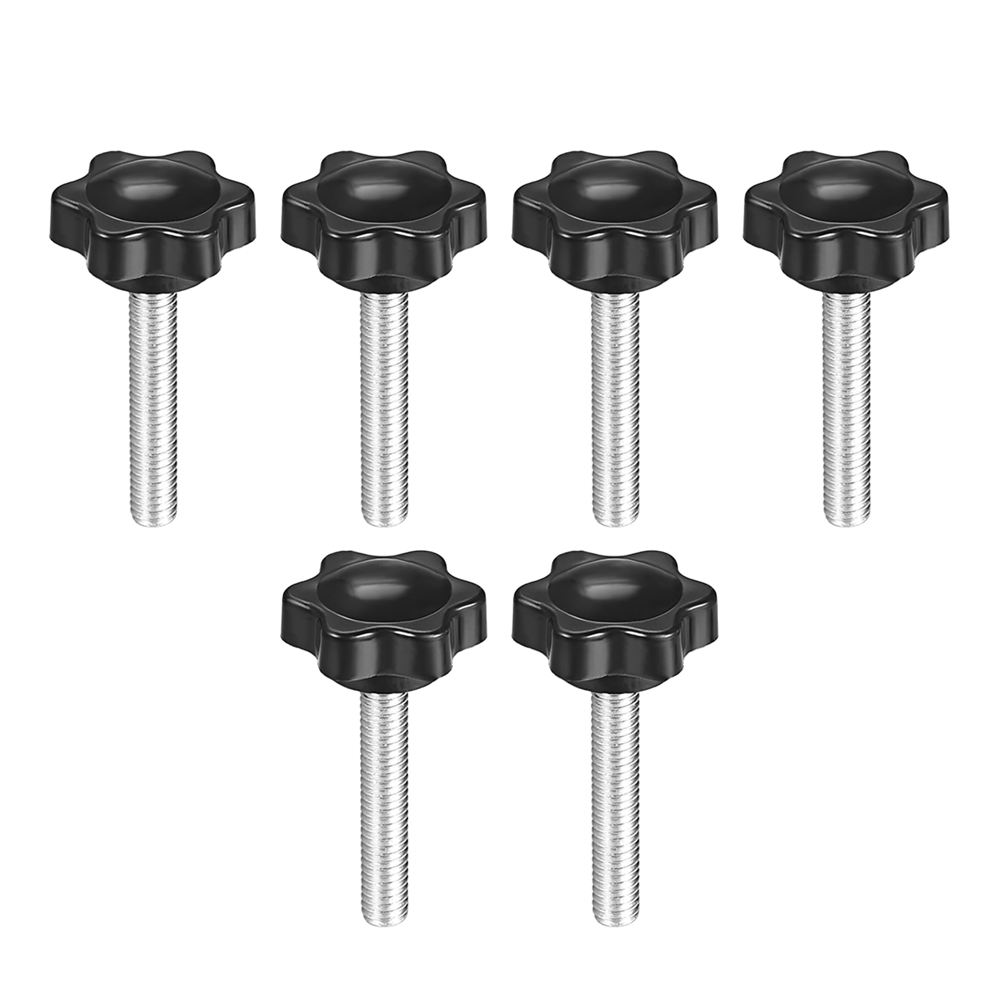 Clamping Screw Knob , Plum Hex Shaped Grips Star Knob M6 x 40mm Male