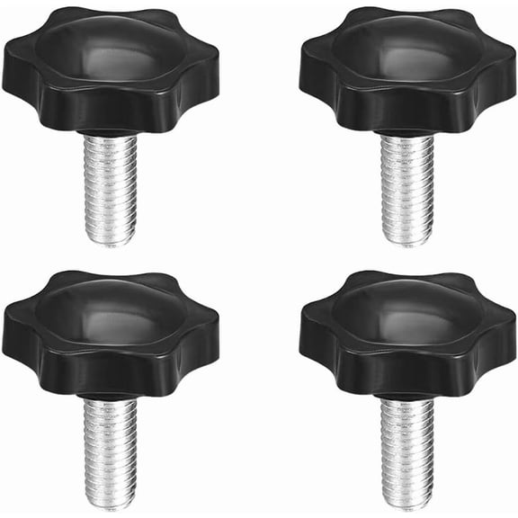 (M8*16)Clamping Screw Knob, Plum Hex Shaped Grips Star Knob Male Thread, 4pcs