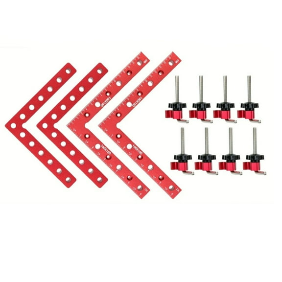 Clamping Squares for Woodworking, 6.3" x 6.3" 90 Degree Positioning Squares Right Angle Corner Clamps for Woodworking, 16 x 16cm Aluminum Alloy Corner Clamp Tool for Picture Frame Box Cabinets