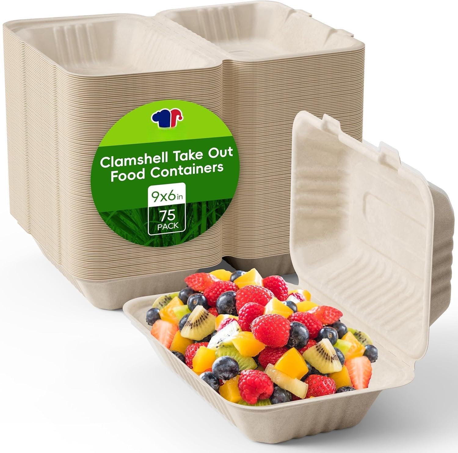 Clamshell Take Out Containers, [75-Pack 9 * 6" ] To Go Containers ...