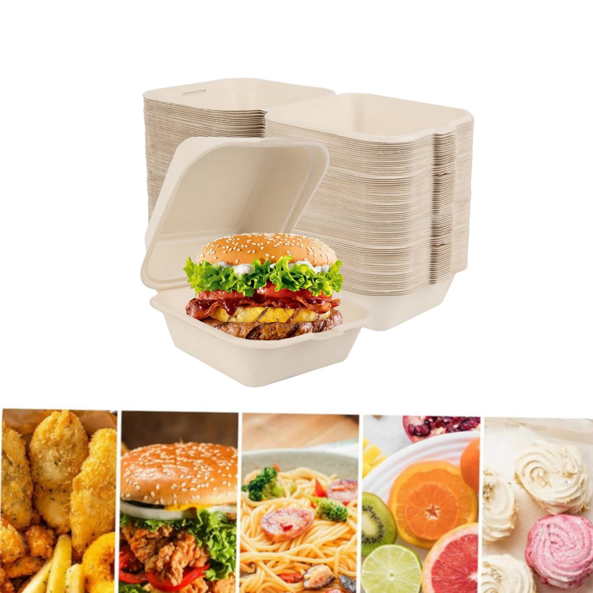 To Go Container For Ribs Clamshell Takeout Tray,Compostable Disposable To Go Containers ...