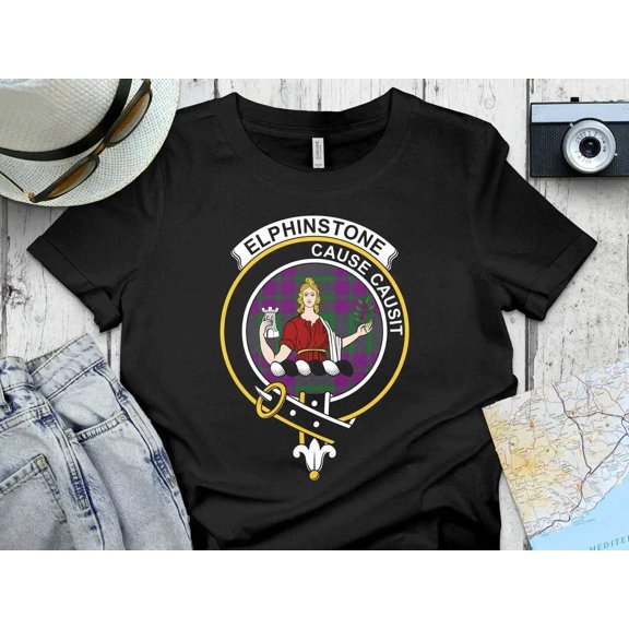 Clan Elphinstone Crest T-Shirt – Scottish Tartan