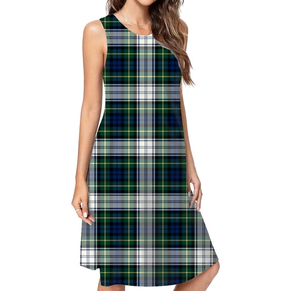 Clan Gordon Casual Sleeveless Loose Sundress Dress For Women Summer Dress Daily Woman