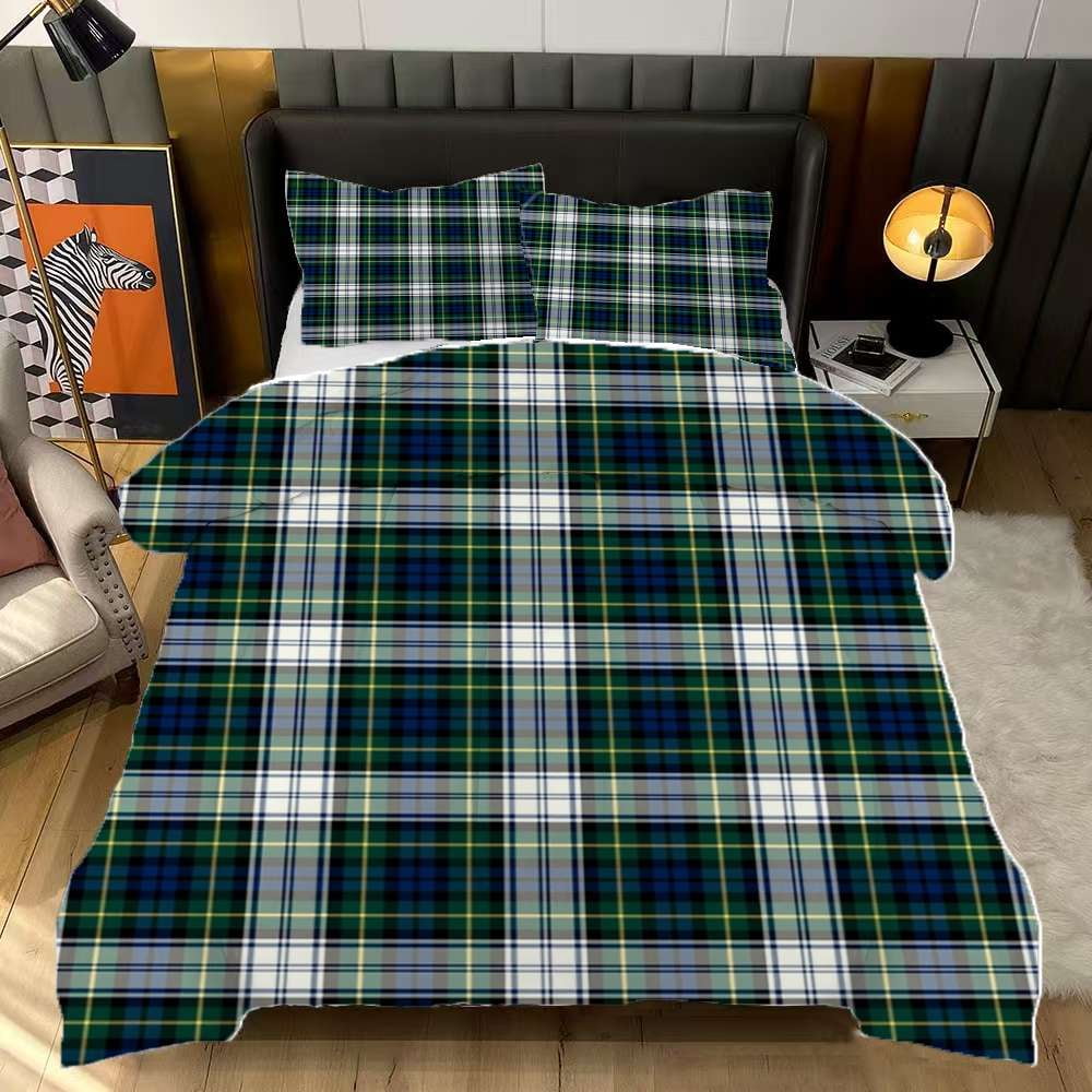 Edinburgh District Clan Bedding Set, Scottish Tartan Edinburgh District Clan Bedding Set Scotland Lion & Thistle Map Style