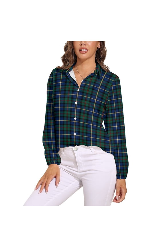 Clan MacLeod of Skye Tartan Graphic Long Sleeve Blouse Woman Streetwear Casual Shirts Summer Oversize Woman Streetwear Clothing Birthday Present