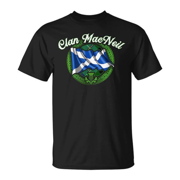 Clan Macneil Tartan Scottish Last Name Scotland Flag Last Name Designs UnisexT-shirt