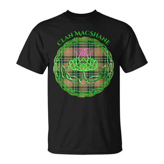 Clan Macshane Scottish Tartan Celtic Thistle Tshirt