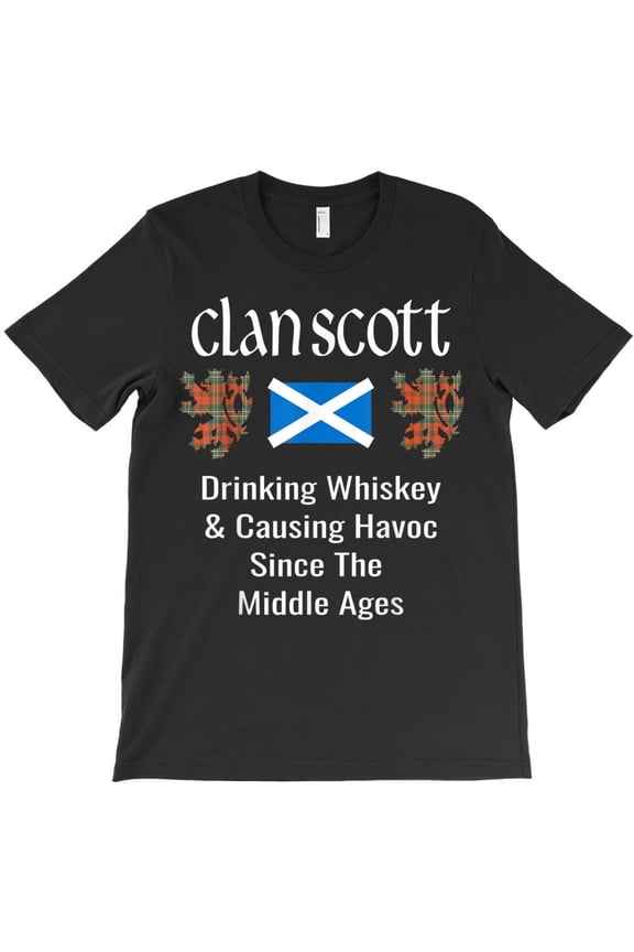 Clan Scott Tartan Funny Scottish Family Name Scotland Pride Graphic H30899 Unisex T-Shirt, Up to 5XL Available