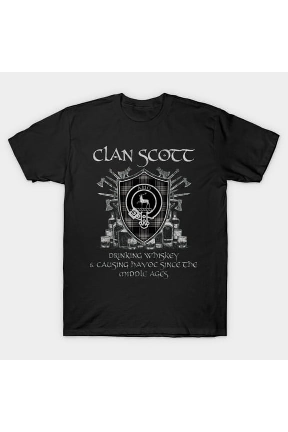 Clan Scott Whiskey & Havoc Scottish Heritage Tartan, H17706 Unisex T-Shirt, Up to 5XL Available