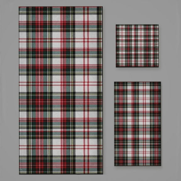 Clan Stewart Dress Tartan Plaid Pattern Tartan Bath Towel Sets For Bathroom Hand Towels Fingertip Towels 3 Piece Soft Absorbent For Bathroom Kitchen Hotel Beach