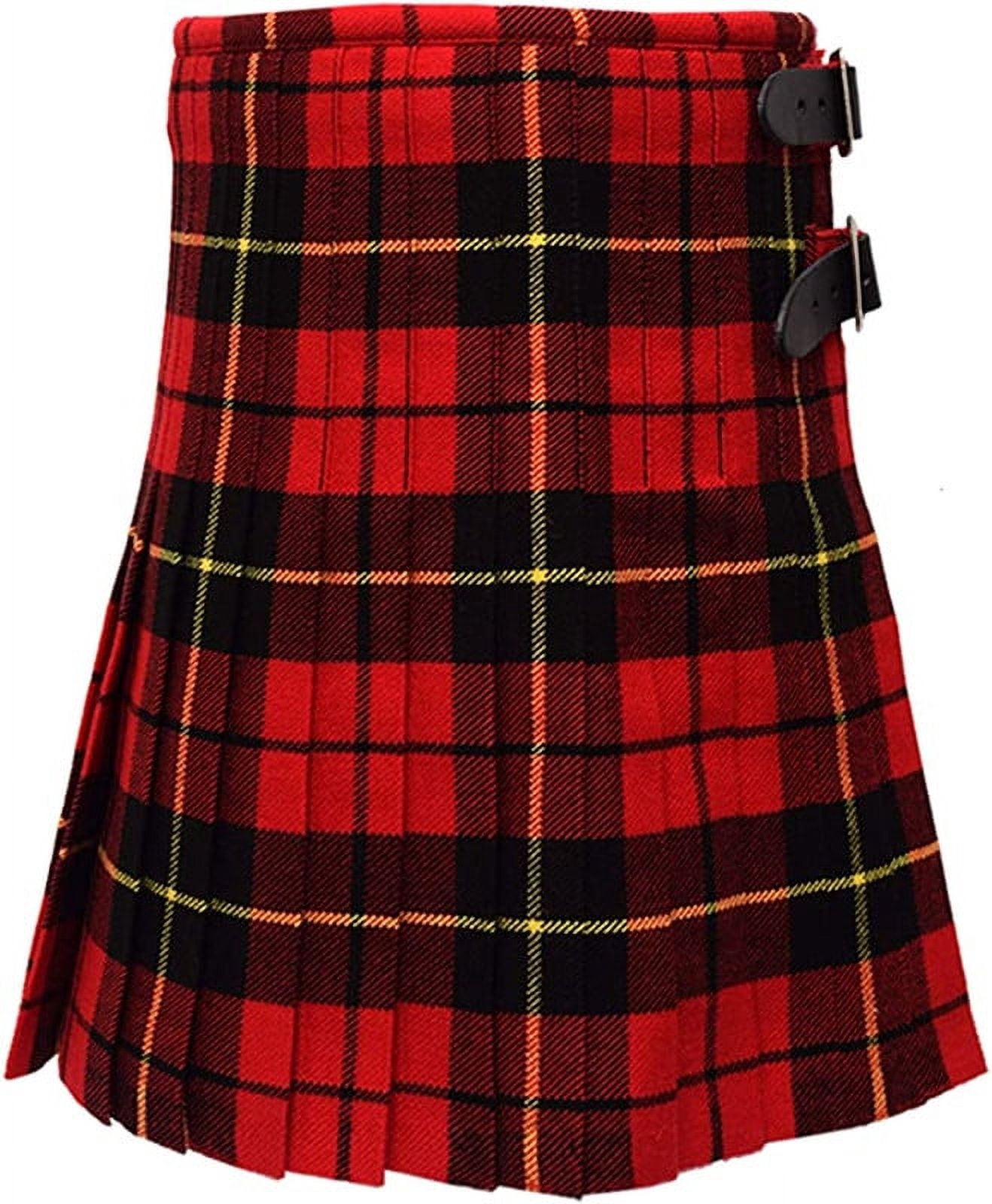 Clan Wallace Red Tartan Kilt for Kids, 100% Acrylic Tartan Kilt of ...