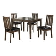 thumbnail image 1 of Clancy 5-Piece Rectangular Dark Brown Wood Top Dining Room Set, 1 of 7