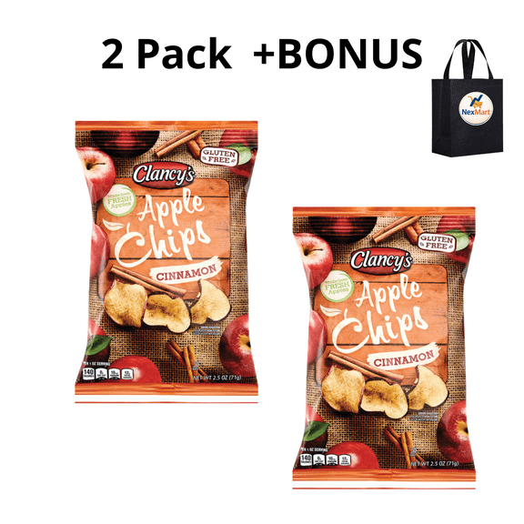 Clancy's Cinnamon Apple Chips 2.5 oz 2 PK + Bonus