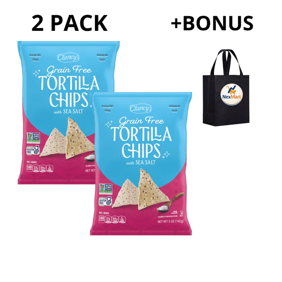 Clancy's Grain Free Sea Salt Tortilla Chips 5 oz , 2 Pack + Bonus