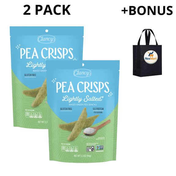 Clancy's Pea Crisps Lightly Salted Gluten Free 3.3 oz , 2 Pack + Bonus