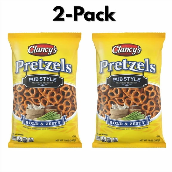 Clancy's Pretzels Pub Style Seasoned 2-Pack 12 oz