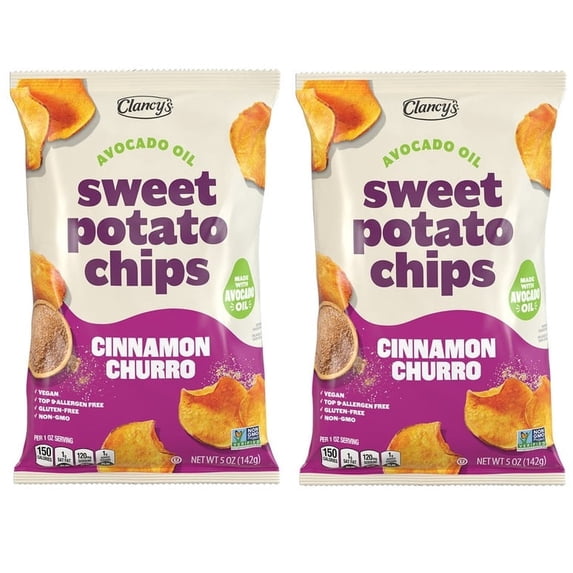 Clancy's Sweet Potato Chips, Cinnamon Churro, Made with Avocado Oil