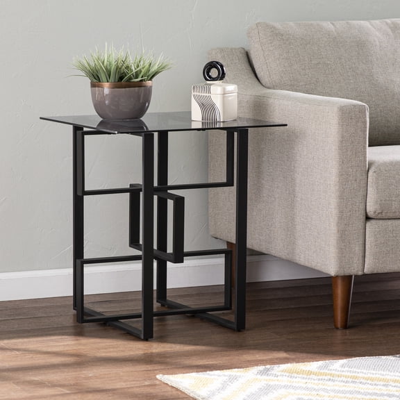 SEI Furniture Clanlin Glass-Top Accent Table