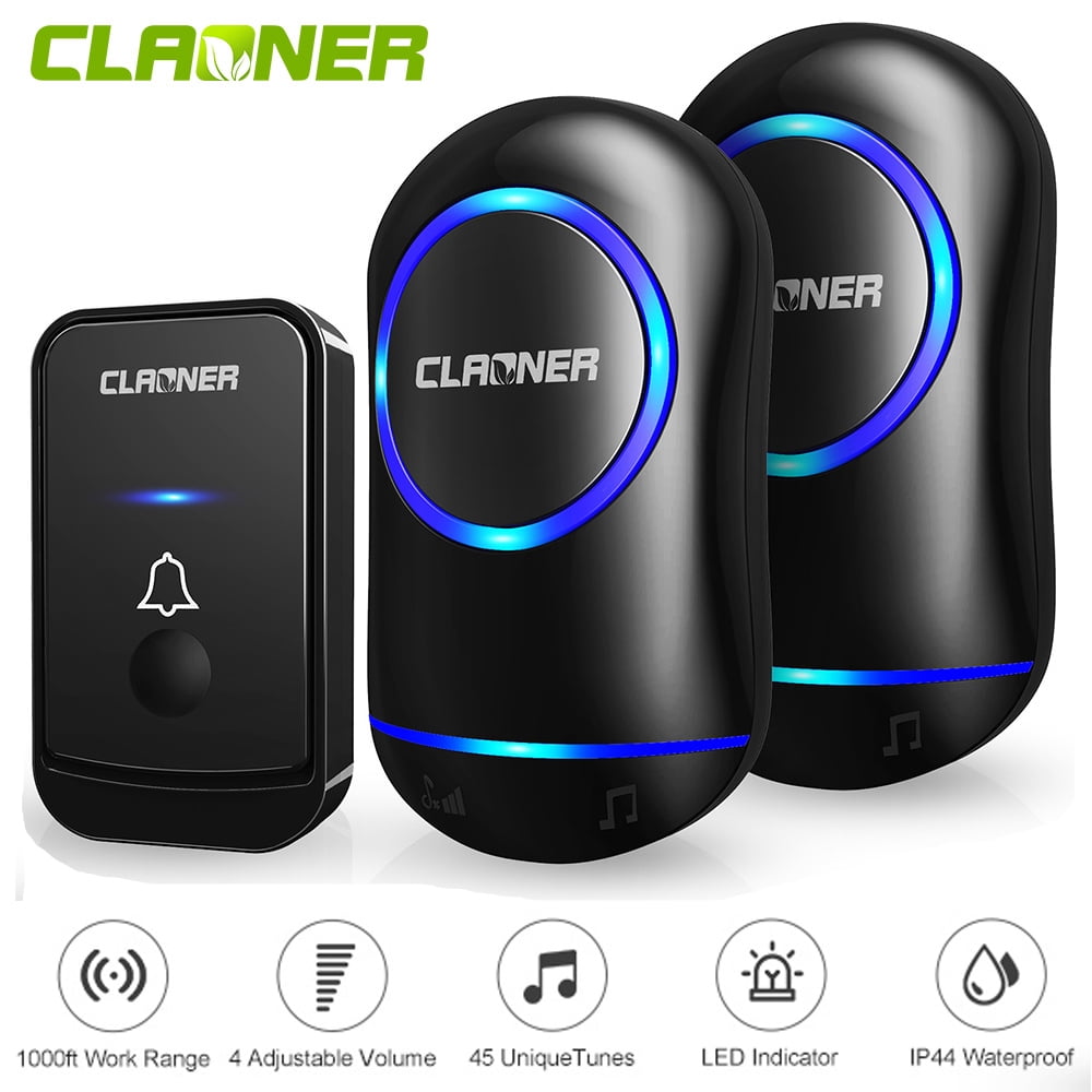 Claoner Electric Wireless Doorbell Kit, 60 Chime 45 Melodies, 5 Levels