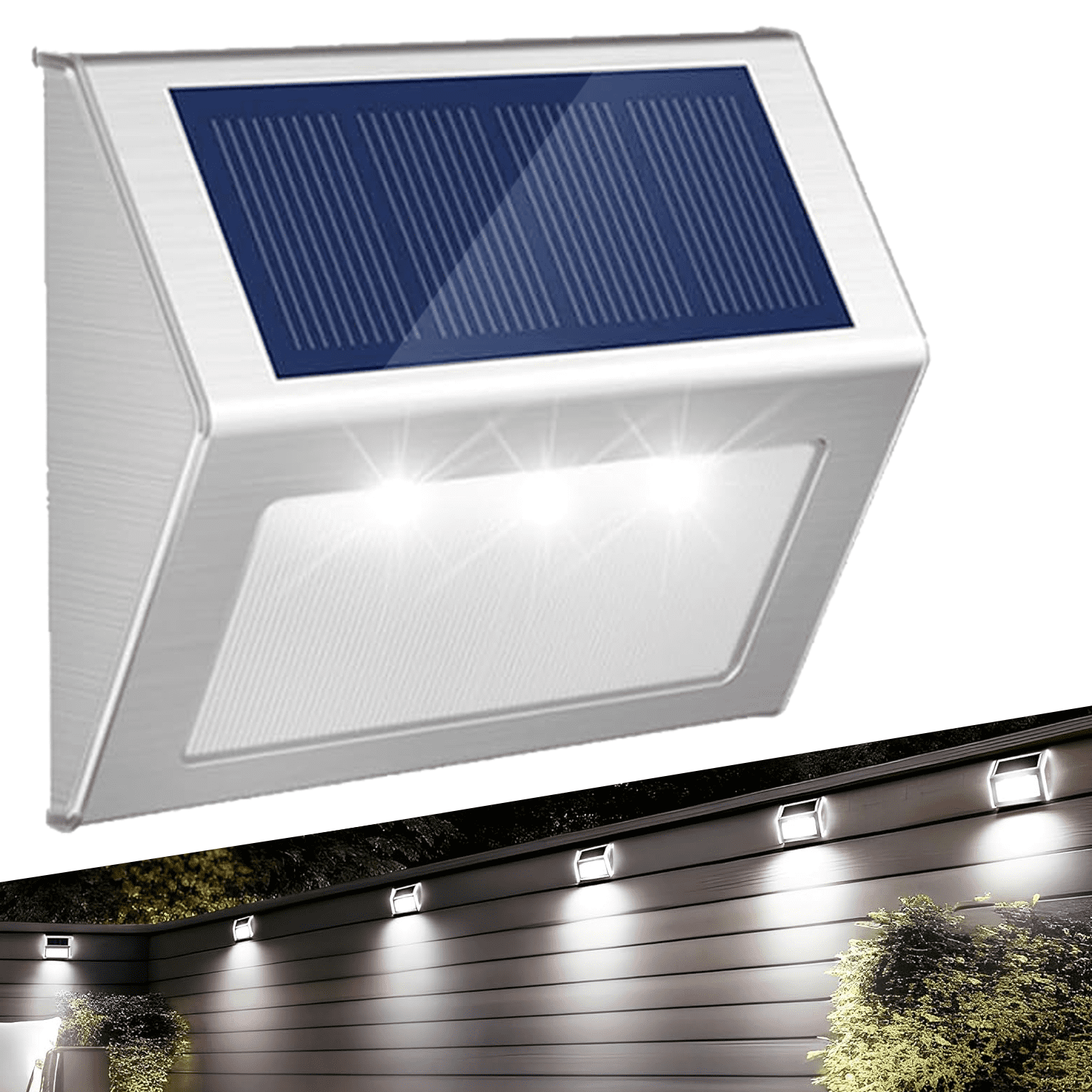 Glass Solar Deck Lights With Ray Style, Modular-Design