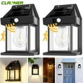 Claoner Solar Wall Lights Outdoor, Dusk to Dawn Motion Sensor Wall