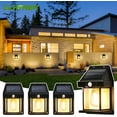 Claoner Solar Wall Lights Outdoor, Dusk to Dawn Motion Sensor Wall