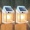 Claoner Solar Wall Lights Outdoor, Dusk to Dawn Motion Sensor Wall