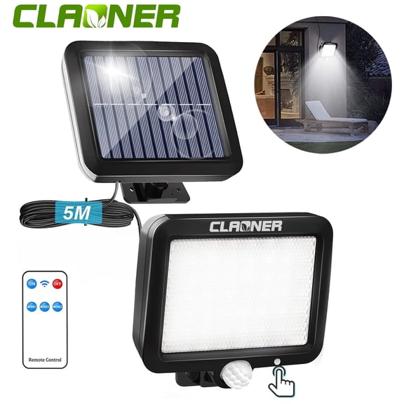 Claoner Solar Wall Lights Outdoor with Motion Sensor, 56 LEDs Ultra Bright Solar Porch Light