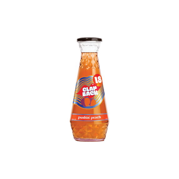 Clapback Pushin’ Peach Doux Fruit Wines Muscat, 1 L Glass Bottle Georgia 18% ABV