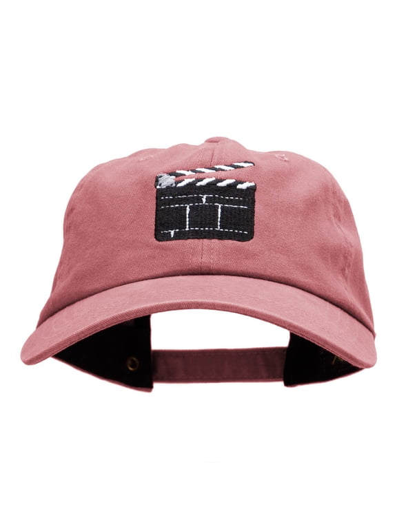 Clapper Board Embroidered Unstructured Cotton Cap - Wine OSFM
