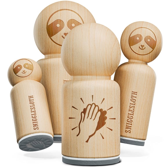 Clapping Hands Happy Celebration Rubber Stamp for Stamping Crafting Planners - 1/2 Inch Mini