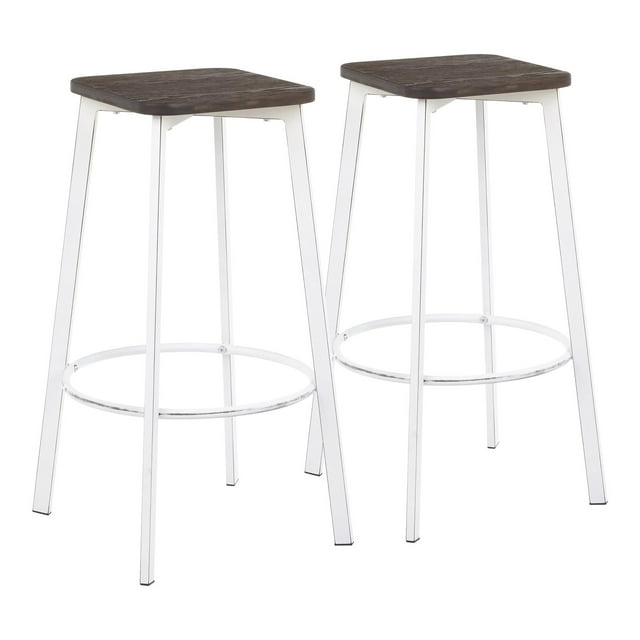 Clara 30 in. Square Backless Bar Stool - Set of 2