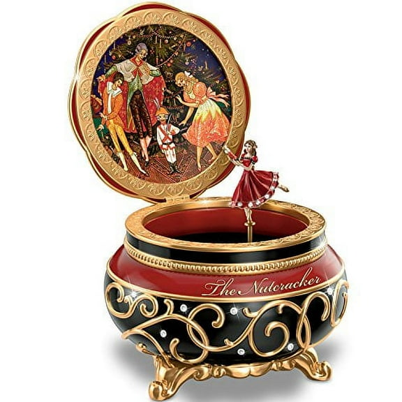 Clara And The Nutcracker Heirloom Porcelain Music Box with Russian Style Art by The Bradford Exchange