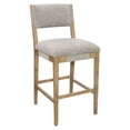 thumbnail image 1 of Clara Bar Height Stool in Contemporary Slate Gray Linen Fabric on Solid Wood, 1 of 8